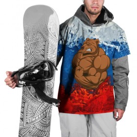 Накидка на куртку 3D с принтом Русский медведь в Петрозаводске, 100% полиэстер |  | Тематика изображения на принте: 