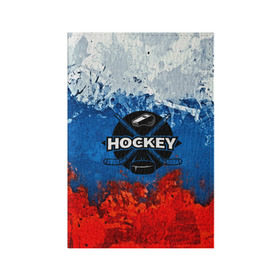 Обложка для паспорта матовая кожа с принтом Хоккей триколор в Петрозаводске, натуральная матовая кожа | размер 19,3 х 13,7 см; прозрачные пластиковые крепления | Тематика изображения на принте: bandy | hockey | клюшка | коньки | лед | россия | русский хоккей | спорт | хоккей | чемпионат