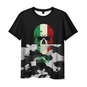 Мужская футболка 3D с принтом Made in Italy в Петрозаводске, 100% полиэфир | прямой крой, круглый вырез горловины, длина до линии бедер | camouflage | made in italy | skull | абстракция | города | италия | камуфляж | нация | страны | текстуры | череп