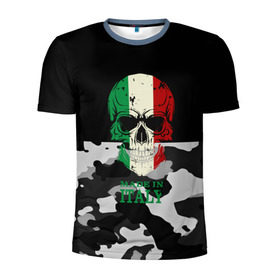 Мужская футболка 3D спортивная с принтом Made in Italy в Петрозаводске, 100% полиэстер с улучшенными характеристиками | приталенный силуэт, круглая горловина, широкие плечи, сужается к линии бедра | camouflage | made in italy | skull | абстракция | города | италия | камуфляж | нация | страны | текстуры | череп