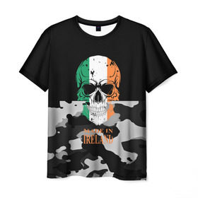 Мужская футболка 3D с принтом Made in Ireland в Петрозаводске, 100% полиэфир | прямой крой, круглый вырез горловины, длина до линии бедер | camouflage | made in ireland | skull | абстракция | города | ирландия | камуфляж | нация | страны | текстуры | череп