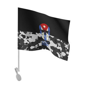 Флаг для автомобиля с принтом Made in Cuba в Петрозаводске, 100% полиэстер | Размер: 30*21 см | camouflage | made in cuba | skull | абстракция | города | камуфляж | куба | нация | страны | текстуры | череп