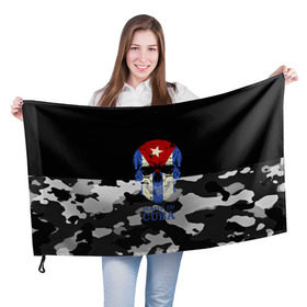 Флаг 3D с принтом Made in Cuba в Петрозаводске, 100% полиэстер | плотность ткани — 95 г/м2, размер — 67 х 109 см. Принт наносится с одной стороны | camouflage | made in cuba | skull | абстракция | города | камуфляж | куба | нация | страны | текстуры | череп