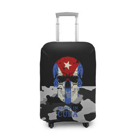 Чехол для чемодана 3D с принтом Made in Cuba в Петрозаводске, 86% полиэфир, 14% спандекс | двустороннее нанесение принта, прорези для ручек и колес | camouflage | made in cuba | skull | абстракция | города | камуфляж | куба | нация | страны | текстуры | череп