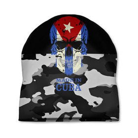 Шапка 3D с принтом Made in Cuba в Петрозаводске, 100% полиэстер | универсальный размер, печать по всей поверхности изделия | camouflage | made in cuba | skull | абстракция | города | камуфляж | куба | нация | страны | текстуры | череп