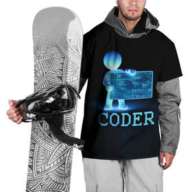Накидка на куртку 3D с принтом Coder - программист кодировщик в Петрозаводске, 100% полиэстер |  | it | programmer | голова | загрузка | код | надпись | неоновый | ноги | программный | руки | светящийся | страница | технологии | хакер | человек | человечек | шифровальщик | экран