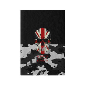 Обложка для паспорта матовая кожа с принтом Made in United Kingdom в Петрозаводске, натуральная матовая кожа | размер 19,3 х 13,7 см; прозрачные пластиковые крепления | 