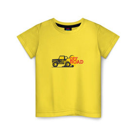 Детская футболка хлопок с принтом Off road в Петрозаводске, 100% хлопок | круглый вырез горловины, полуприлегающий силуэт, длина до линии бедер | 