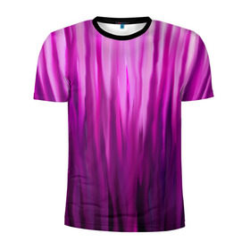 Мужская футболка 3D спортивная с принтом фиолетово-черные краски в Петрозаводске, 100% полиэстер с улучшенными характеристиками | приталенный силуэт, круглая горловина, широкие плечи, сужается к линии бедра | Тематика изображения на принте: color | violet | акварель | краски | полосы | фиолетовый | цвет | черный | ярко