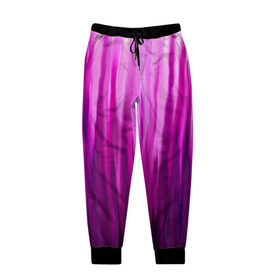 Мужские брюки 3D с принтом фиолетово-черные краски в Петрозаводске, 100% полиэстер | манжеты по низу, эластичный пояс регулируется шнурком, по бокам два кармана без застежек, внутренняя часть кармана из мелкой сетки | color | violet | акварель | краски | полосы | фиолетовый | цвет | черный | ярко