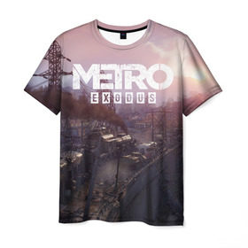 Мужская футболка 3D с принтом METRO в Петрозаводске, 100% полиэфир | прямой крой, круглый вырез горловины, длина до линии бедер | metro | metro exodus | метро