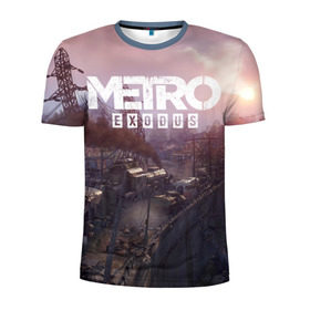 Мужская футболка 3D спортивная с принтом METRO в Петрозаводске, 100% полиэстер с улучшенными характеристиками | приталенный силуэт, круглая горловина, широкие плечи, сужается к линии бедра | metro | metro exodus | метро