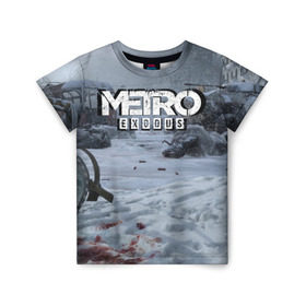 Детская футболка 3D с принтом METRO EXODUS в Петрозаводске, 100% гипоаллергенный полиэфир | прямой крой, круглый вырез горловины, длина до линии бедер, чуть спущенное плечо, ткань немного тянется | metro | metro exodus | метро
