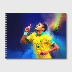 Альбом для рисования с принтом Neymar в Петрозаводске, 100% бумага
 | матовая бумага, плотность 200 мг. | neymar | неймар | сборная бразилии
