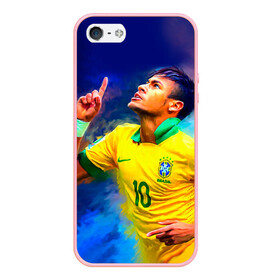 Чехол для iPhone 5/5S матовый с принтом Neymar в Петрозаводске, Силикон | Область печати: задняя сторона чехла, без боковых панелей | neymar | неймар | сборная бразилии