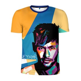 Мужская футболка 3D спортивная с принтом Neymar в Петрозаводске, 100% полиэстер с улучшенными характеристиками | приталенный силуэт, круглая горловина, широкие плечи, сужается к линии бедра | Тематика изображения на принте: neymar | неймар | сборная бразилии