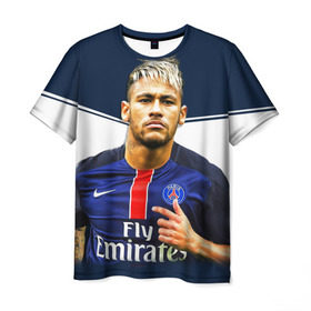 Мужская футболка 3D с принтом Neymar в Петрозаводске, 100% полиэфир | прямой крой, круглый вырез горловины, длина до линии бедер | neymar | psg | неймар | псж | сборная бразилии