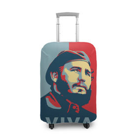 Чехол для чемодана 3D с принтом Фидель Кастро в Петрозаводске, 86% полиэфир, 14% спандекс | двустороннее нанесение принта, прорези для ручек и колес | cuba | fidel | диктатор | коммунизм | куба | президент | фидель
