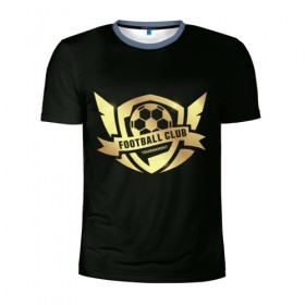 Мужская футболка 3D спортивная с принтом Футбол без границ в Петрозаводске, 100% полиэстер с улучшенными характеристиками | приталенный силуэт, круглая горловина, широкие плечи, сужается к линии бедра | золото | игра | мяч | символ | футбол