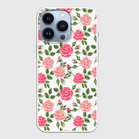 Чехол для iPhone 13 Pro с принтом РОЗЫ ПАТТЕРН | ROSES PATTERN в Петрозаводске,  |  | абстракция | коллаж | паттерн | растения | розы | цветы