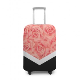Чехол для чемодана 3D с принтом Розы (в цвете) в Петрозаводске, 86% полиэфир, 14% спандекс | двустороннее нанесение принта, прорези для ручек и колес | flowers | абстракция | растения | розовы | розы | треугольник | цветы | черно белый