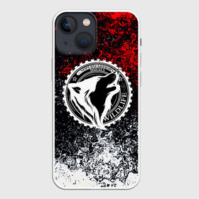 Чехол для iPhone 13 mini с принтом Wolf в Петрозаводске,  |  | abstraction | spray | wolf | абстракция | брызги красок | волк | краска | краски | текстура