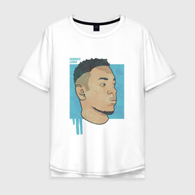Мужская футболка хлопок Oversize с принтом Kendrick Lamar в Петрозаводске, 100% хлопок | свободный крой, круглый ворот, “спинка” длиннее передней части | 