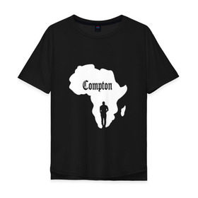 Мужская футболка хлопок Oversize с принтом Африка, Compton, K. Lamar в Петрозаводске, 100% хлопок | свободный крой, круглый ворот, “спинка” длиннее передней части | 