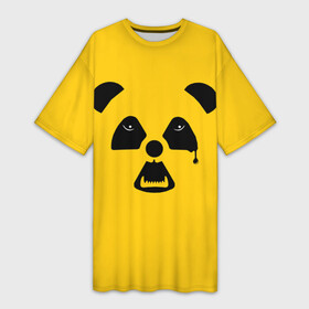Платье-футболка 3D с принтом Радиоактивная природа в Петрозаводске,  |  | panda | wwf | глаза | панда | радиация | экология