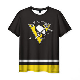 Мужская футболка 3D с принтом Pittsburgh Penguins 2017 в Петрозаводске, 100% полиэфир | прямой крой, круглый вырез горловины, длина до линии бедер | nhl | pittsburgh penguins | спорт | хоккей