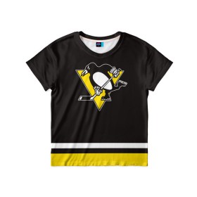 Детская футболка 3D с принтом Pittsburgh Penguins 2017 в Петрозаводске, 100% гипоаллергенный полиэфир | прямой крой, круглый вырез горловины, длина до линии бедер, чуть спущенное плечо, ткань немного тянется | nhl | pittsburgh penguins | спорт | хоккей
