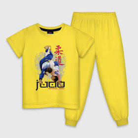Детская пижама хлопок с принтом Дзюдо в Петрозаводске, 100% хлопок |  брюки и футболка прямого кроя, без карманов, на брюках мягкая резинка на поясе и по низу штанин
 | judo | борьба | единоборство