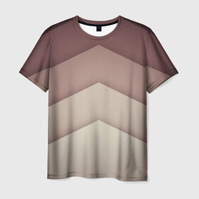 Мужская футболка 3D с принтом Коричневые полосы в Петрозаводске, 100% полиэфир | прямой крой, круглый вырез горловины, длина до линии бедер | абстракция | геометрия | линии | полосы | узоры