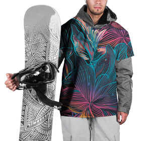 Накидка на куртку 3D с принтом Авангард страсти в Петрозаводске, 100% полиэстер |  | Тематика изображения на принте: красный | линии | синий | цвет | яркий