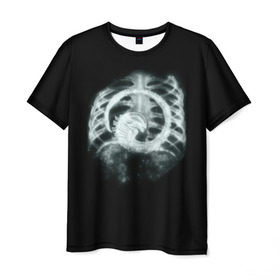 Мужская футболка 3D с принтом Привидение в Петрозаводске, 100% полиэфир | прямой крой, круглый вырез горловины, длина до линии бедер | alien | halloween | грудолом | кости | ребра | рентген | хеллоуин | хелоуин | хэллоуин | хэлоуин | чужой