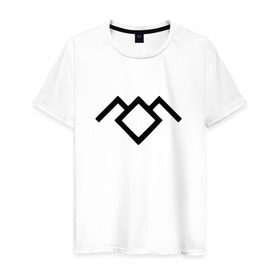 Мужская футболка хлопок с принтом Твин Пикс лого в Петрозаводске, 100% хлопок | прямой крой, круглый вырез горловины, длина до линии бедер, слегка спущенное плечо. | Тематика изображения на принте: twin peaks | агент купер | совы не то чем кажутся | черный вигвам