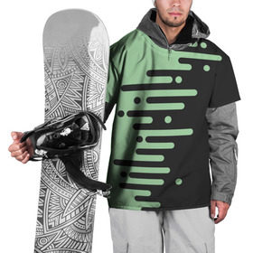 Накидка на куртку 3D с принтом Геометрический Инь Янь в Петрозаводске, 100% полиэстер |  | геометрия | зеленый | линии | полосы | фисташковый | черный