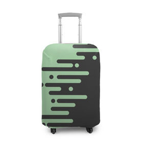 Чехол для чемодана 3D с принтом Геометрический Инь Янь в Петрозаводске, 86% полиэфир, 14% спандекс | двустороннее нанесение принта, прорези для ручек и колес | геометрия | зеленый | линии | полосы | фисташковый | черный