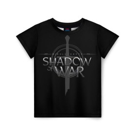 Детская футболка 3D с принтом Shadow of War 1 в Петрозаводске, 100% гипоаллергенный полиэфир | прямой крой, круглый вырез горловины, длина до линии бедер, чуть спущенное плечо, ткань немного тянется | lord of the rings
