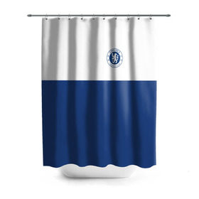 Штора 3D для ванной с принтом Chelsea - Light Blue в Петрозаводске, 100% полиэстер | плотность материала — 100 г/м2. Стандартный размер — 146 см х 180 см. По верхнему краю — пластиковые люверсы для креплений. В комплекте 10 пластиковых колец | челси