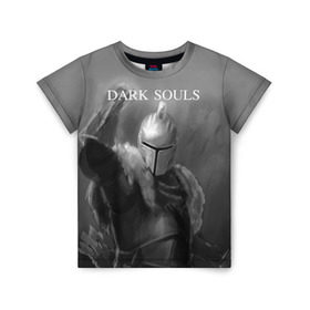 Детская футболка 3D с принтом Dark Souls в Петрозаводске, 100% гипоаллергенный полиэфир | прямой крой, круглый вырез горловины, длина до линии бедер, чуть спущенное плечо, ткань немного тянется | dark souls | praise the sun | you died | дарк соулс | темные души