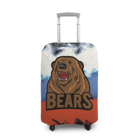 Чехол для чемодана 3D с принтом Russian bears в Петрозаводске, 86% полиэфир, 14% спандекс | двустороннее нанесение принта, прорези для ручек и колес | abstraction | bear | grunge | абстракция | краска | медведь | русский | триколор | я русский