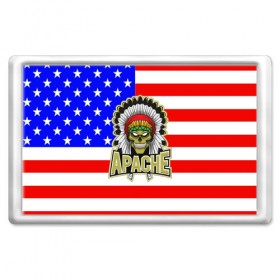 Магнит 45*70 с принтом Индейцы Apache в Петрозаводске, Пластик | Размер: 78*52 мм; Размер печати: 70*45 | Тематика изображения на принте: apache | usa | америка | американец | индейцы | символика америки | сша