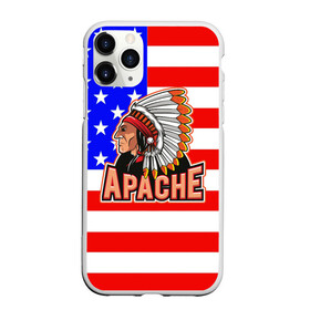Чехол для iPhone 11 Pro матовый с принтом Apache в Петрозаводске, Силикон |  | Тематика изображения на принте: apache | usa | америка | американец | индейцы | символика америки | сша