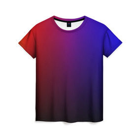 Женская футболка 3D с принтом Градиент 3 в Петрозаводске, 100% полиэфир ( синтетическое хлопкоподобное полотно) | прямой крой, круглый вырез горловины, длина до линии бедер | градиент | красный | синий | текстура | цвет