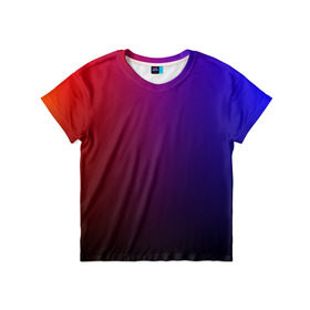 Детская футболка 3D с принтом Градиент 3 в Петрозаводске, 100% гипоаллергенный полиэфир | прямой крой, круглый вырез горловины, длина до линии бедер, чуть спущенное плечо, ткань немного тянется | градиент | красный | синий | текстура | цвет