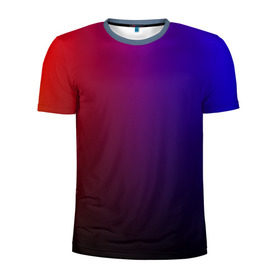 Мужская футболка 3D спортивная с принтом Градиент 3 в Петрозаводске, 100% полиэстер с улучшенными характеристиками | приталенный силуэт, круглая горловина, широкие плечи, сужается к линии бедра | Тематика изображения на принте: градиент | красный | синий | текстура | цвет