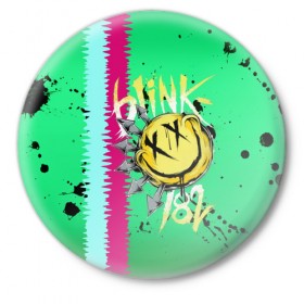 Значок с принтом Blink 182 в Петрозаводске,  металл | круглая форма, металлическая застежка в виде булавки | blink | альтернативный рок | блинк | зеленый | линии | марк хоппус | музыка | мэтт скиба | панк | панк рок | песни | полосы | поп панк | рок | скейт панк | смайл | трэвис баркер