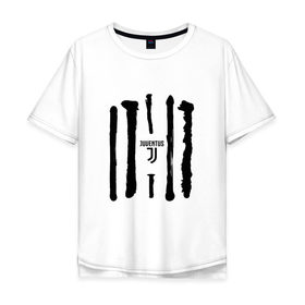 Мужская футболка хлопок Oversize с принтом Juventus - Drawing paint (Collections 2018) в Петрозаводске, 100% хлопок | свободный крой, круглый ворот, “спинка” длиннее передней части | juve | юве | ювентус