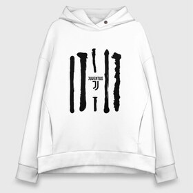 Женское худи Oversize хлопок с принтом Juventus - Drawing paint (Collections 2018) в Петрозаводске, френч-терри — 70% хлопок, 30% полиэстер. Мягкий теплый начес внутри —100% хлопок | боковые карманы, эластичные манжеты и нижняя кромка, капюшон на магнитной кнопке | juve | юве | ювентус